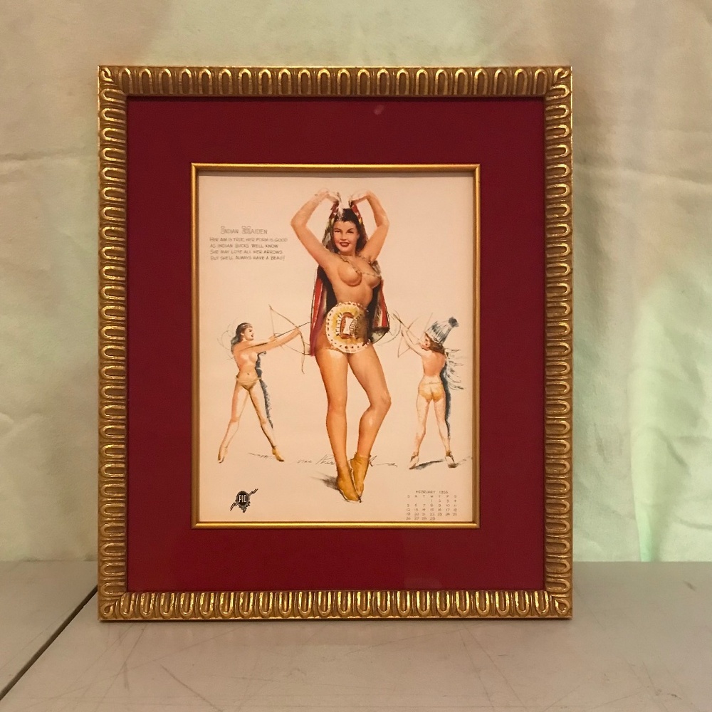 EARL MACPHERSON - ARTIST SKETCH PAD PRINT - 1956 - INDIAN MAIDEN